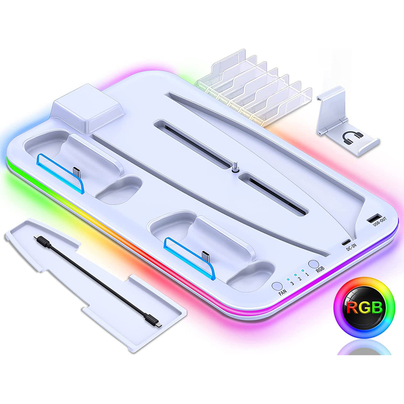 Fábrica de fabricación Controlador directamente Charger LED Dock Cooler para Sony PS5 PlayStation 5 PS Play Station Console Console Base Game Gaming Accessories