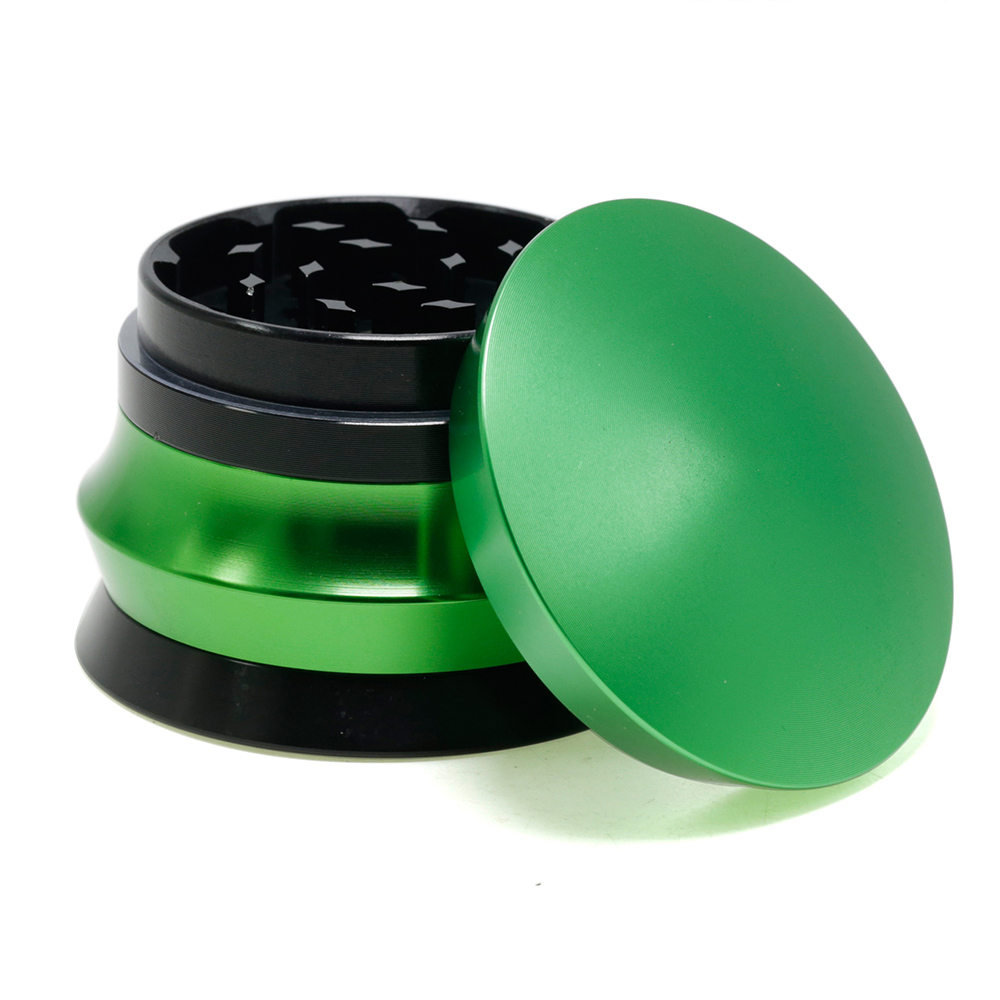 Herb Grinder Tipo de yoyo superficie convexa con un diámetro de 63 mm de aleación de aluminio cuatro capas Grinder de cigarrillo, soporte de cigarrillo 